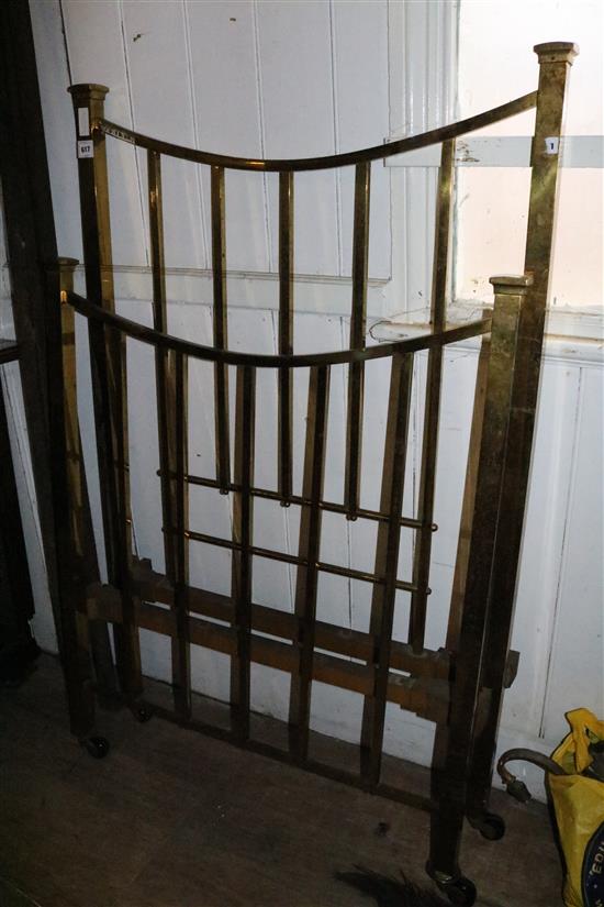 Late 19th century brass single bed and ends(-)